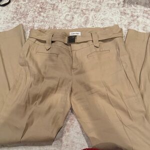 Calvin Klein Beige Linen & Rayon Stretch Business Dress Pants Size 6